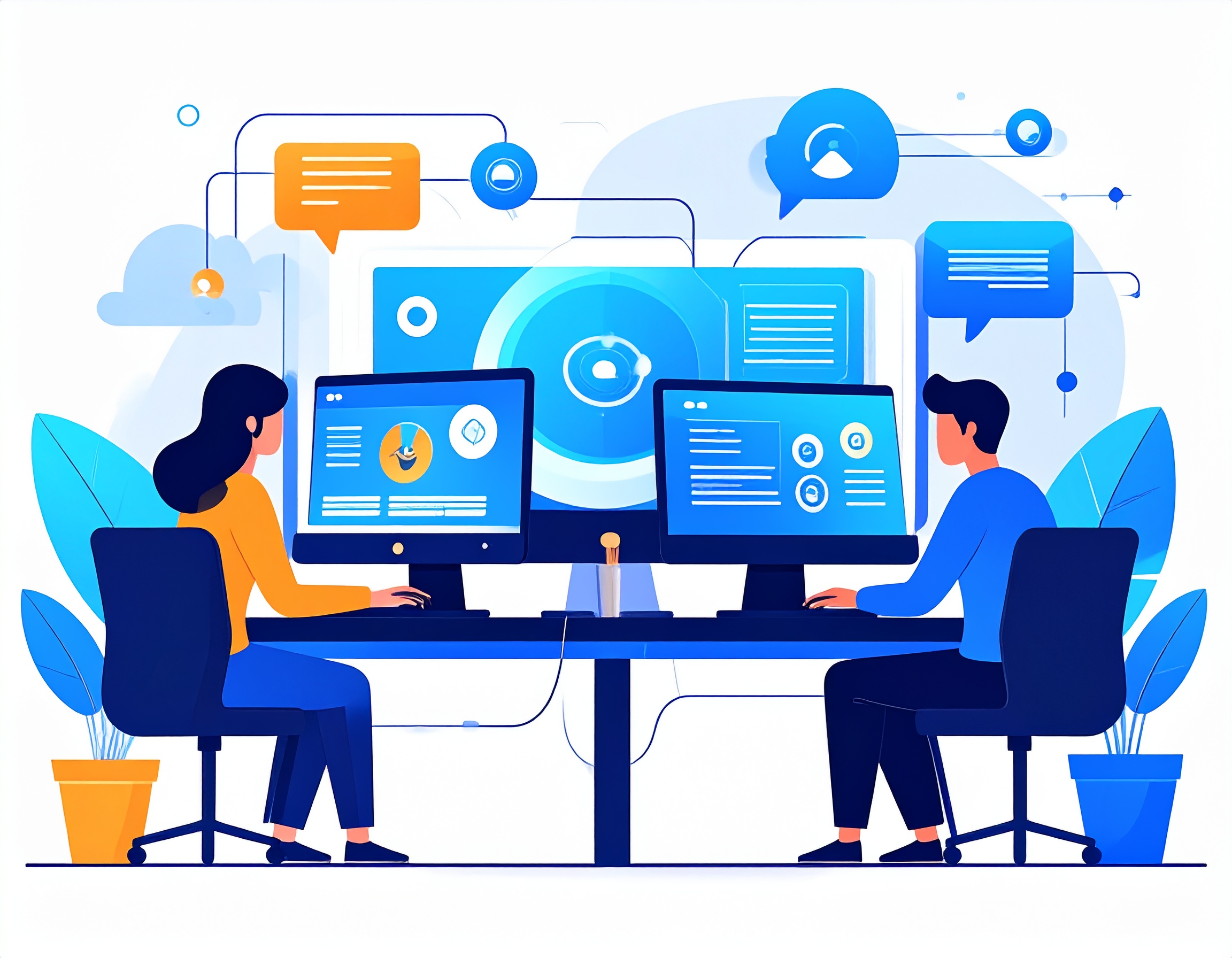 art of people using a computer